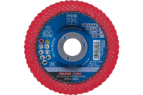 POLIFAN CURVE flap disc PFR 125x22.23 mm width M CO60 SGP STEELOX for steel/stainless steel 4