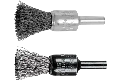 End brushes crimped shank-mounted 2
