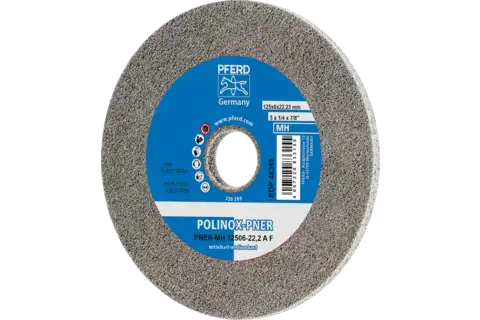 POLINOX pressed non-woven wheel PNER dia. 125x6 mm centre hole dia. 22.23 mm medium-hard A fine for finishing 1