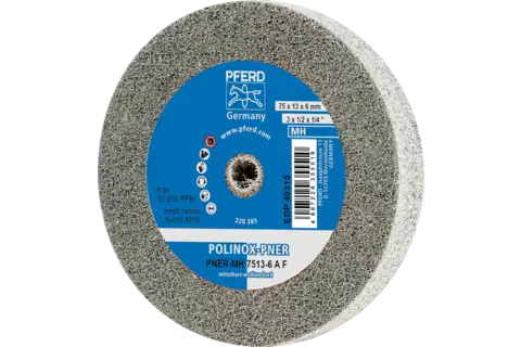 POLINOX pressed non-woven wheel PNER dia. 75x13 mm centre hole dia. 6 mm medium-hard A fine for finishing