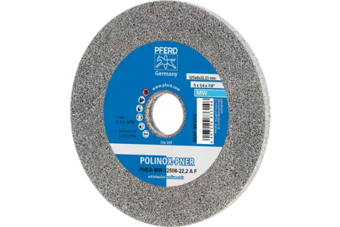 POLINOX pressed non-woven wheel PNER dia. 125x6 mm centre hole dia. 22.23 mm medium-soft A fine for finishing 1