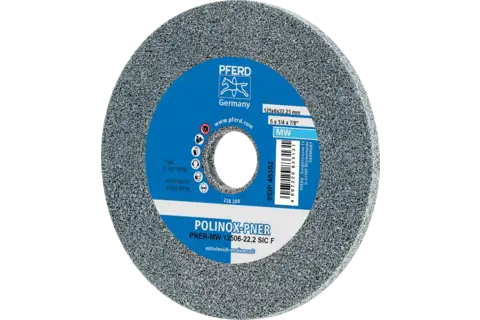 POLINOX pressed non-woven wheel PNER dia. 125x6 mm centre hole dia. 22.2 mm medium-soft SIC fine for finishing 1