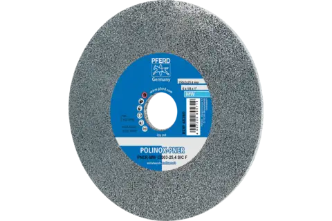 POLINOX pressed non-woven wheel PNER dia. 150x3 mm centre hole dia. 25.4 mm medium-soft SIC fine for finishing 1