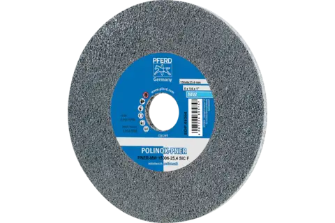 POLINOX pressed non-woven wheel PNER dia. 150x6 mm centre hole dia. 25.4 mm medium-soft SIC fine for finishing 1