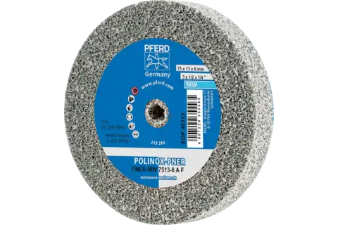 Disco de vellón prensado POLINOX PNER Ø 75x13 mm agujero Ø 6 mm semiblando A fino para acabado 1
