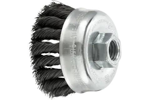 Knot Wire Cup Brush PSF 2-3/4" Dia. .014 Carbon Steel 5/8-11" Thread Retail 1