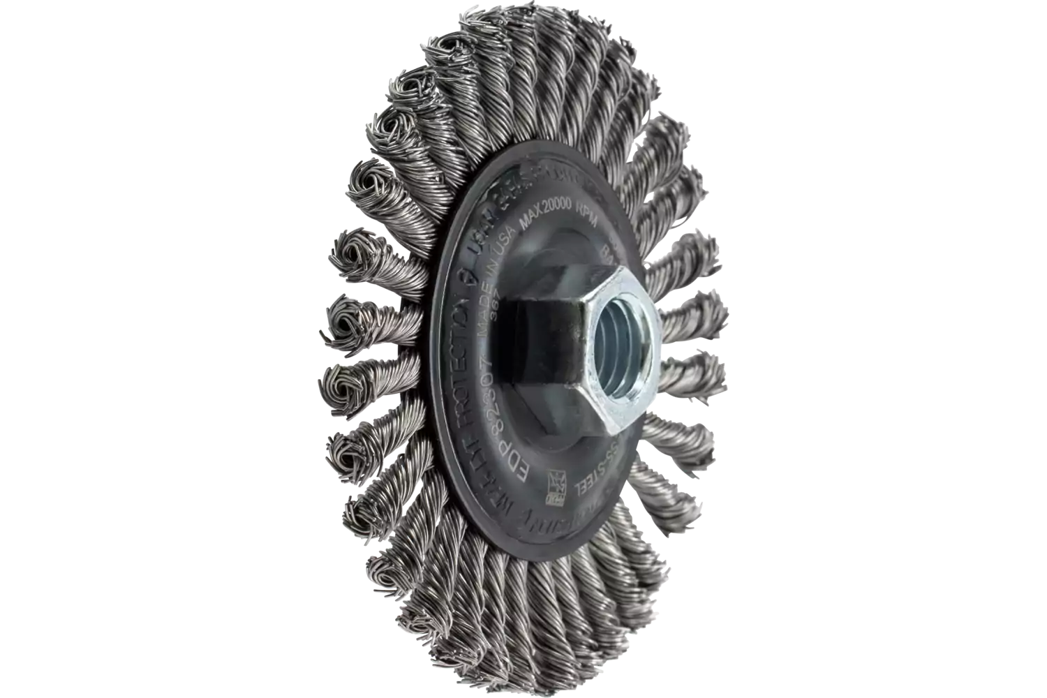Stringer Bead Wheel Brush 4" Dia .020 Stainless Steel 5/8-11" Thread .023 Retail 1
