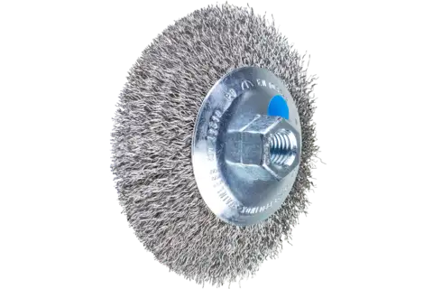 Bevel brush crimped KBU dia. 115x10 mm M14 stainless steel wire dia. 0.35 mm angle grinders 1