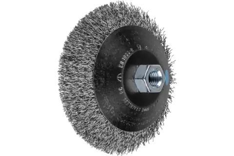 Schijfborstel ongetordeerd KBU Ø 125x10 mm M14 edelstaaldraad-Ø 0,35 mm haakse slijpmachine 1