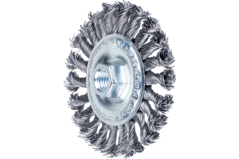 Wheel brush knotted RBG dia. 100x12 mm M14 steel wire dia. 0.50 mm angle grinders 1