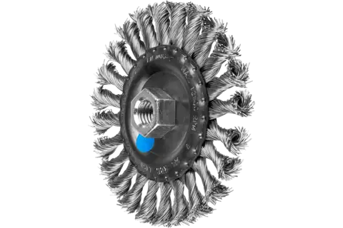 Wheel brush knotted RBG dia. 115x12 mm M14 stainless steel wire dia. 0.50 mm angle grinders 1