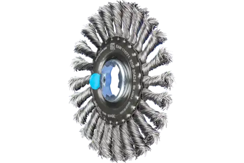 Wheel brush knotted RBG dia. 125x12 hole 22.2 mm/X-LOCK stainless steel wire dia. 0.50 mm angle grinders 1