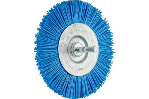 Wheel brush crimped RBU dia. 100 mm shank dia. 6 mm BLUE filament dia. 1.10 mm grit 180 power drills 1