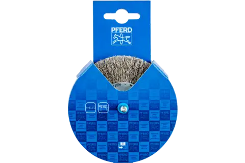 POS wheel brush crimped RBU dia. 100x10 mm shank dia. 6 mm stainless steel wire dia. 0.30 (10) 2