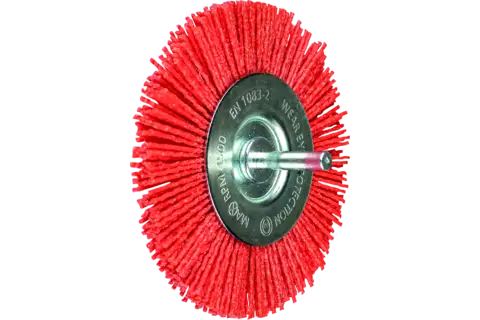 POS wheel brush crimped RBU dia. 100 mm shank dia. 6 mm universal RED filament dia. 1.27 grit 80 power drills 1