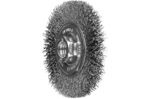 Crimped Wire Wheel Brush PSF 4" .014 Carbon Steel 5/8-11" Thread 1