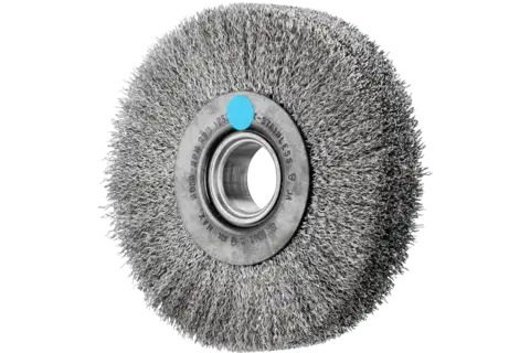 wheel brush wide crimped RBU dia. 125x28xvariable hole stainless steel wire dia. 0.30 bench grinder 1