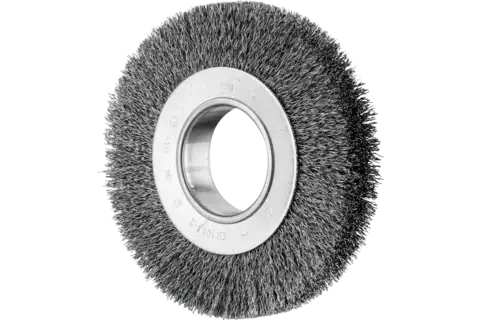 POS wheel brush wide crimped RBU dia. 150x25xvariable hole steel wire dia. 0.30 bench grinder 1