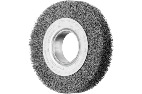 POS wheel brush wide crimped RBU dia. 150x38xvariable hole steel wire dia. 0.30 bench grinder 1