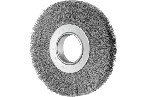 POS wheel brush wide crimped RBU dia. 180x25xvariable hole steel wire dia. 0.30 bench grinder 1