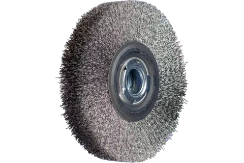 POS wheel brush wide crimped RBU dia. 200x38xvariable hole steel wire dia. 0.30 bench grinder 1