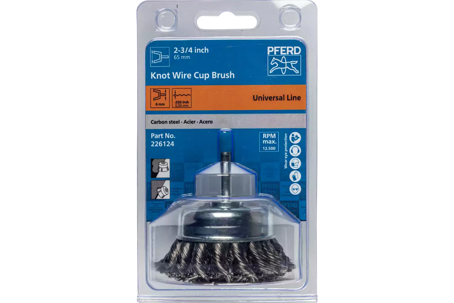 POS cup brush knotted TBG dia. 65 mm shank dia. 6 mm steel wire dia. 0.50 2