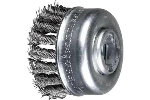 Cup brush knotted TBG dia. 65 mm hole 22.2 mm/X-LOCK stainless steel wire dia. 0.50 mm angle grinders 1