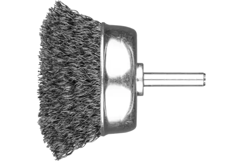 Cup brush, crimped, universal, for straight grinders, shank-mounted