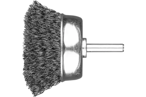 Brosse boisseau non torsadée, universelle, pour meuleuses droites, sur tige