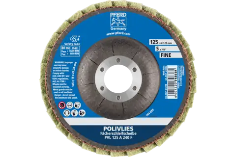 POLIVLIES flap disc PVL aluminium oxide dia. 125 mm hole 22.23 mm A240F for fine grinding 3