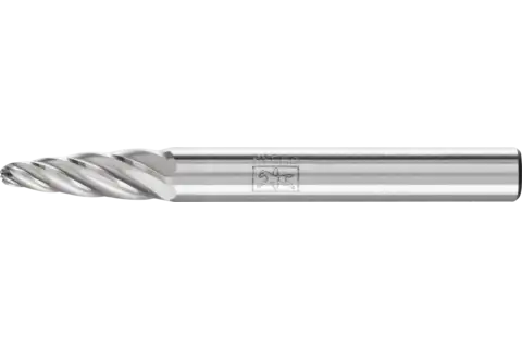 Hardmetalen hoogrendementsstiftfrees INOX ronde boogvorm RBF Ø 06x18 mm stift-Ø 6 mm voor edelstaal 1