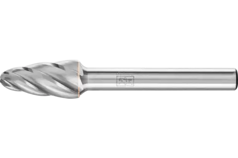 Hardmetalen hoogrendementsstiftfrees ALU ronde boogvorm RBF Ø 10x20 mm stift-Ø 6 mm voor aluminium/non-ferrometalen 1