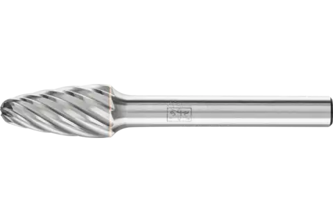 Hardmetalen hoogrendementsstiftfrees INOX ronde boogvorm RBF Ø 10x20 mm stift-Ø 6 mm voor edelstaal 1