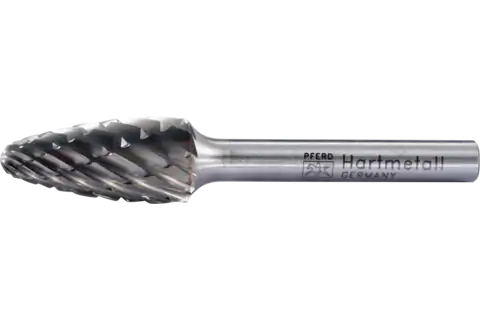 Tungsten carbide burrs for high performance, NON FERROUS, tree shape with radius end RBF