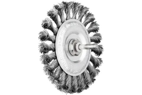 Wheel brush knotted RBG dia. 100x12 mm shank dia. 6 mm steel wire dia. 0.35 1