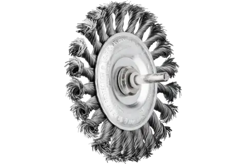 Wheel brush knotted RBG dia. 100x12 mm shank dia. 6 mm steel wire dia. 0.50 1