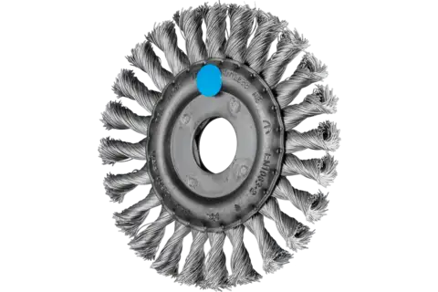 Wheel brush knotted RBG dia. 115x12x22.2 mm stainless steel wire dia. 0.35 mm angle grinders 1