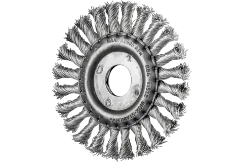 Wheel brush knotted RBG dia. 115x12x22.2 mm stainless steel wire dia. 0.50 mm angle grinders (10) 1