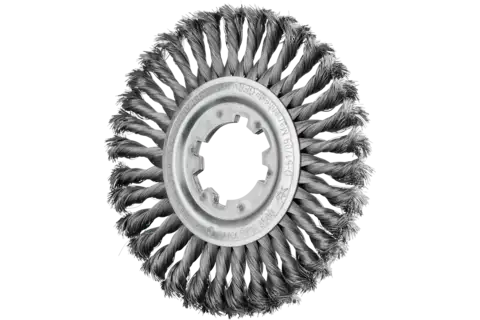 Wheel brush knotted RBG dia. 200x16x50.8 mm hole steel wire dia. 0.35 mm stationary 1