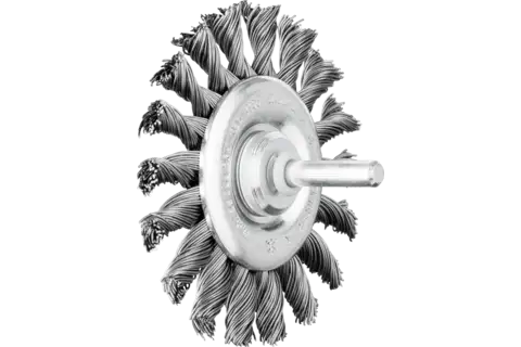 Wheel brush knotted RBG dia. 76x6 mm shank dia. 6 mm steel wire dia. 0.50 1