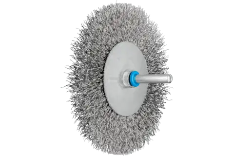 Wheel brush crimped RBU dia. 100x15 mm shank dia. 6 mm stainless steel wire dia. 0.20 1