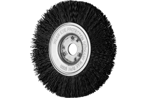 Wheel brush slim crimped RBU dia. 100x12x12 mm hole plastic filament dia. 0.40 1