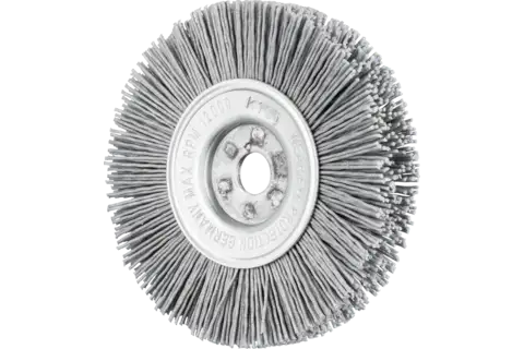Spazzola a disco sottile con filo non ritorto RBU, foro Ø 100x12x12 mm filamento in SiC Ø 0,90 mm, granulo 180 1