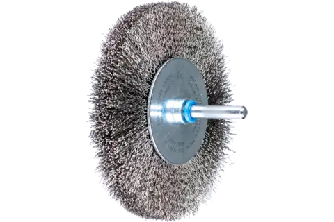 Wheel brush crimped RBU dia. 100x15 mm shank dia. 6 mm stainless steel wire dia. 0.20 2