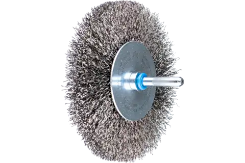 Wheel brush crimped RBU dia. 100x15 mm shank dia. 6 mm stainless steel wire dia. 0.30 1