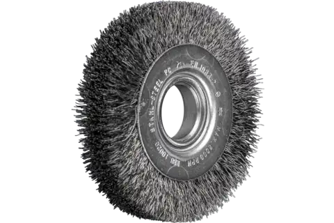 wheel brush wide crimped RBU dia. 100x20xvariable hole steel wire dia. 0.30 bench grinder 1