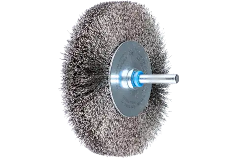 Wheel brush crimped RBU dia. 100x20 mm shank dia. 6 mm stainless steel wire dia. 0.20 1