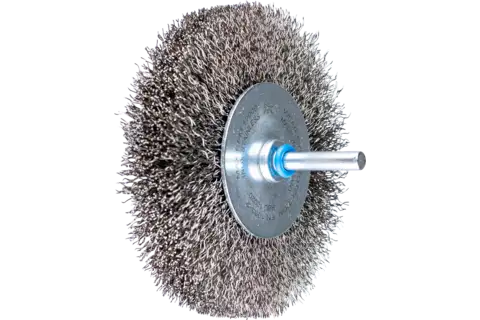 Wheel brush crimped RBU dia. 100x20 mm shank dia. 6 mm stainless steel wire dia. 0.30 1