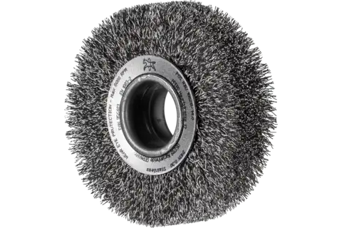 wheel brush wide crimped RBU dia. 100x28xvariable hole stainless steel wire dia. 0.30 bench grinder 1