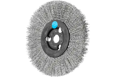 Wheel brush slim crimped RBU dia. 125x12x14 mm hole stainless steel wire dia. 0.30 1